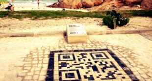 Qr codes embedded on brazilian sidewalks
